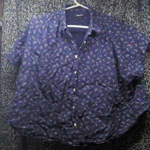 Madewell size large blue blouse with flowers